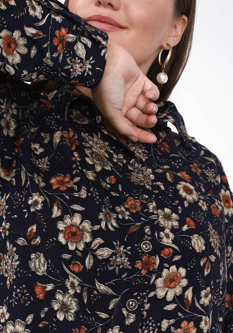 Рубашка с цветочным принтом шир.  750, рис. 8