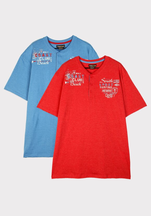 Комплект футболок на пуговицах - 2 шт. шир.  580, рис. 1