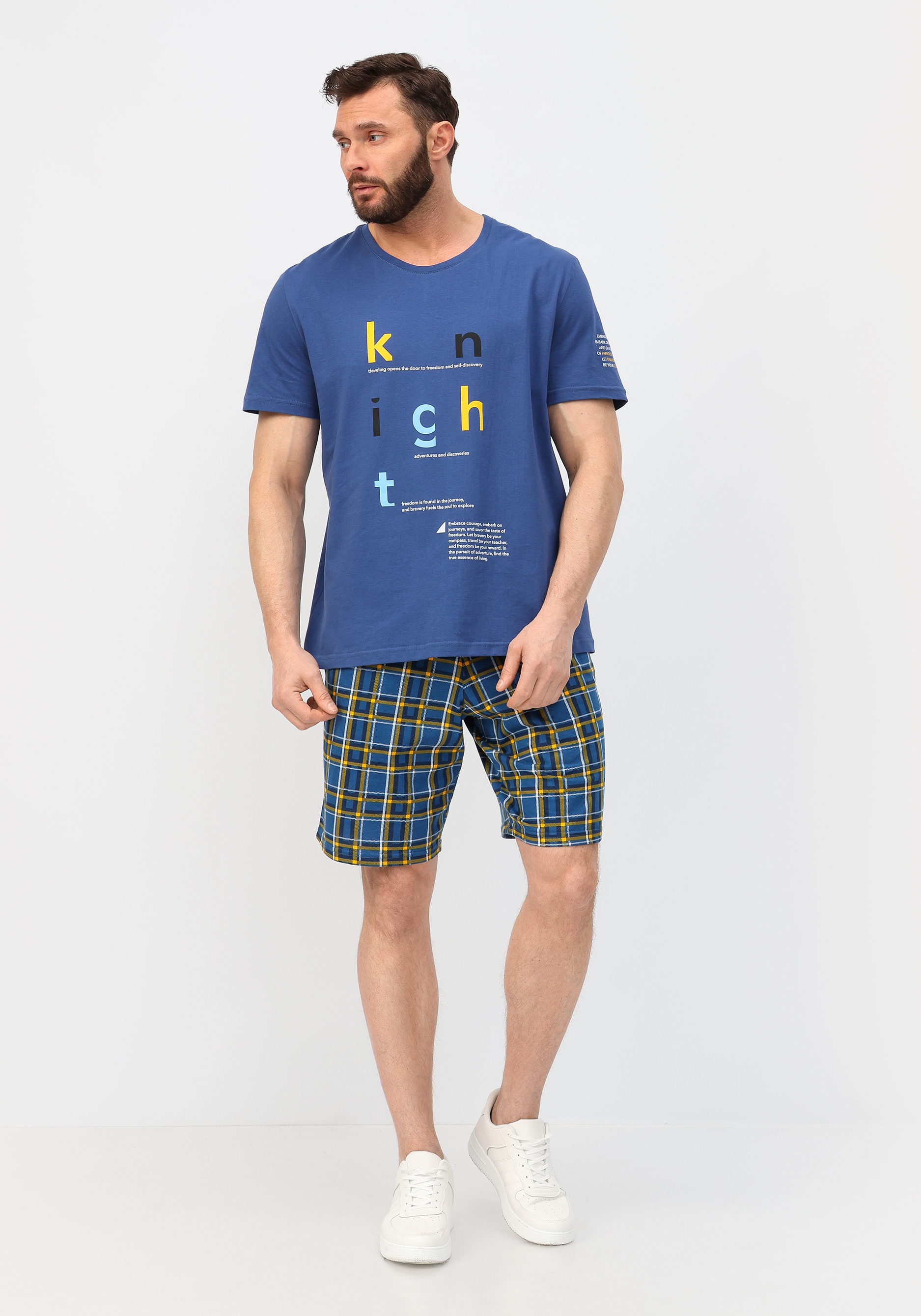 

Комплект с дизайнерским принтом, Синий