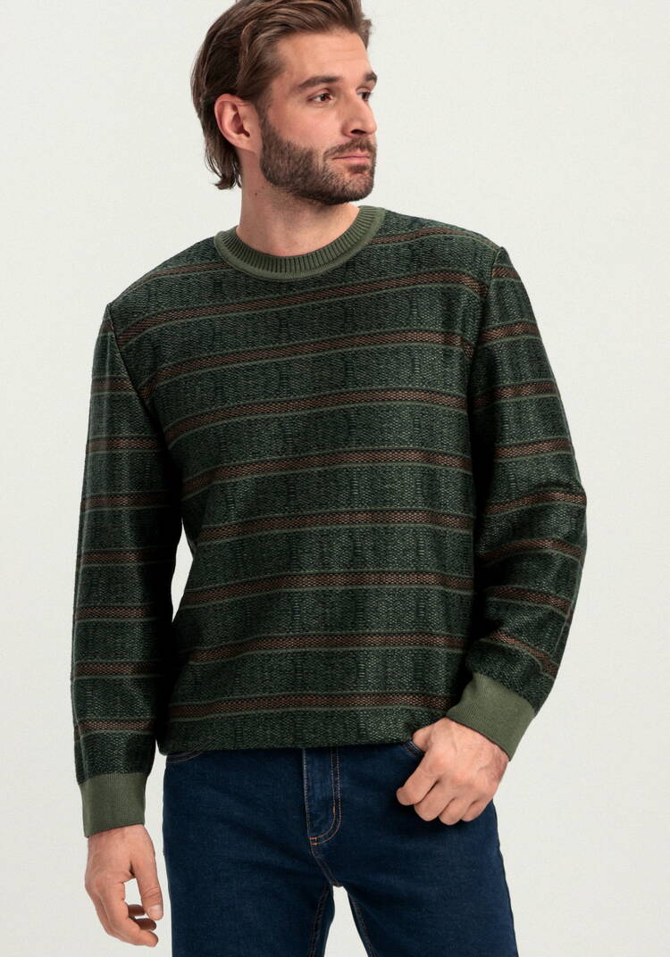 Джемпер в полоску с контрастными манжетами шир.  750, рис. 35