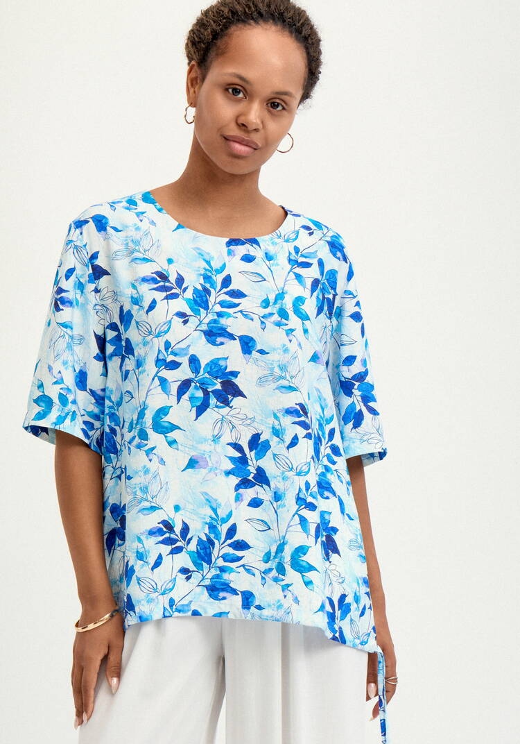 Блуза свободная с коротким рукавом и принтом шир.  750, рис. 17