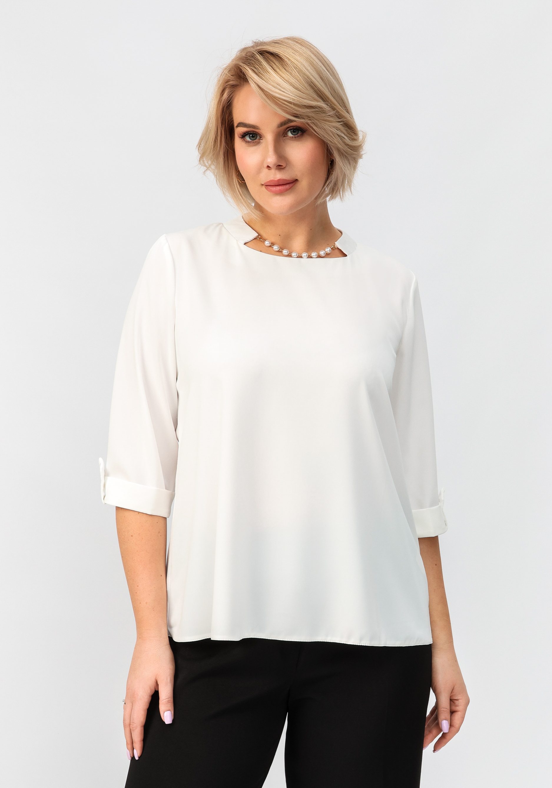 Блуза "Сабина" No name, цвет белый, размер 56 - фото 1