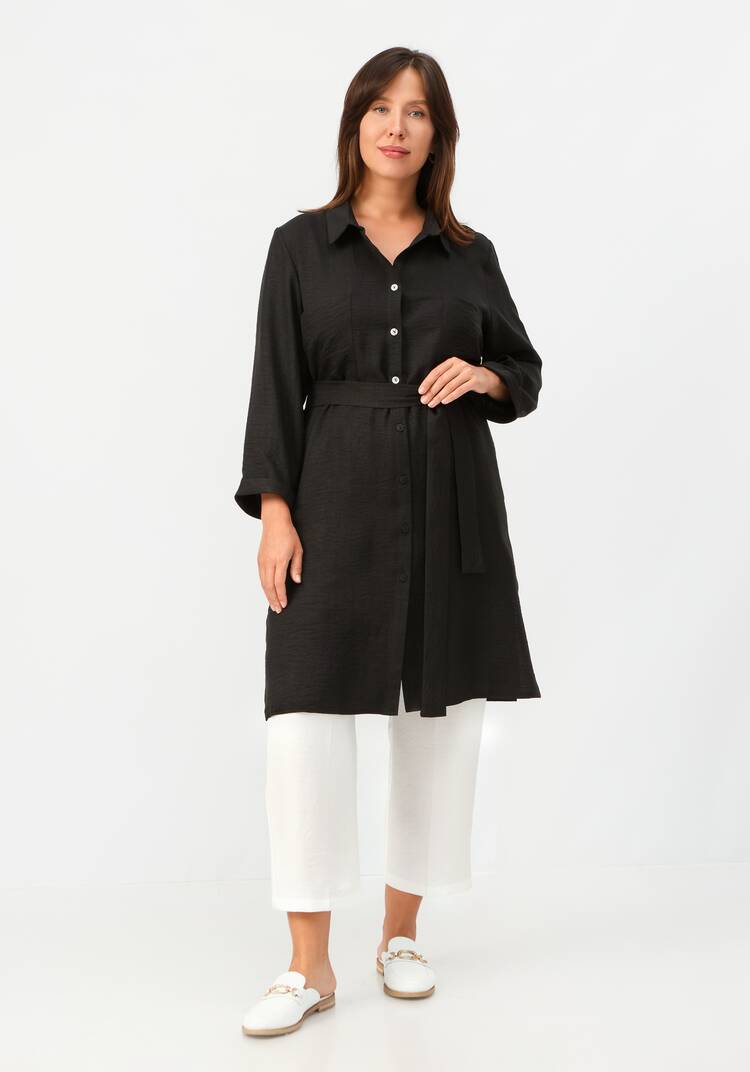 Туника с контрастными пуговицами на поясе шир.  750, рис. 10