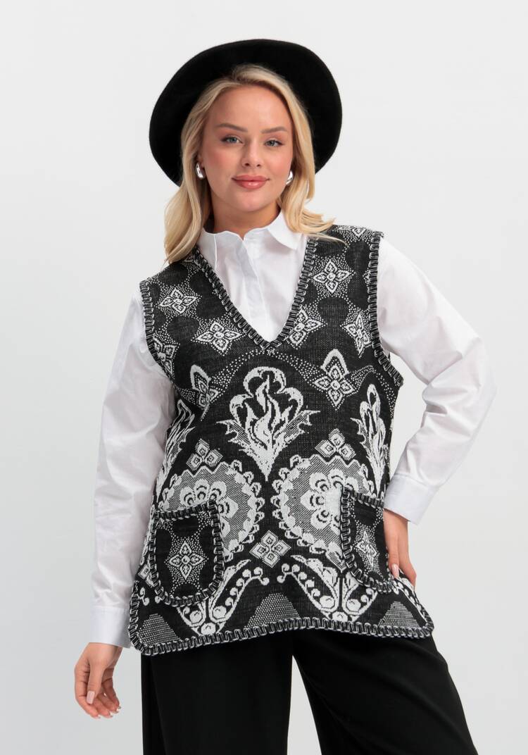 Жилет из шерсти Ласковое тепло шир.  750, рис. 18