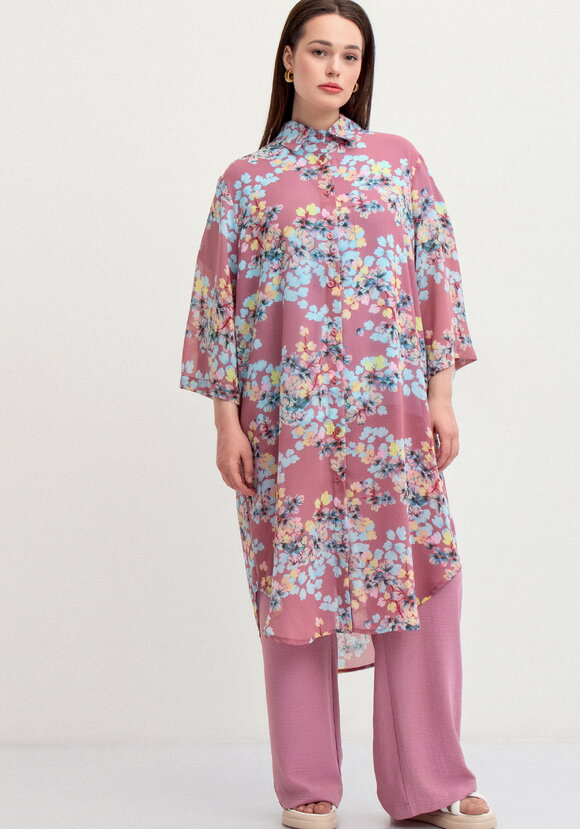 Рубашка с флористическим принтом шир.  580, рис. 11