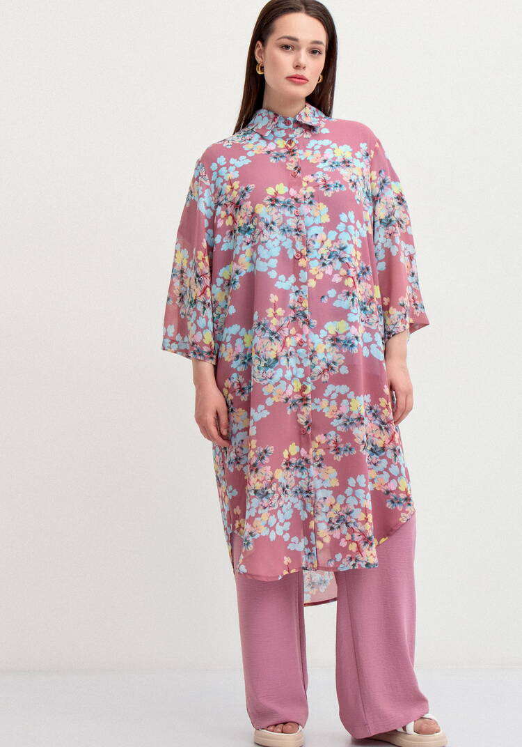 Рубашка с флористическим принтом шир.  750, рис. 11