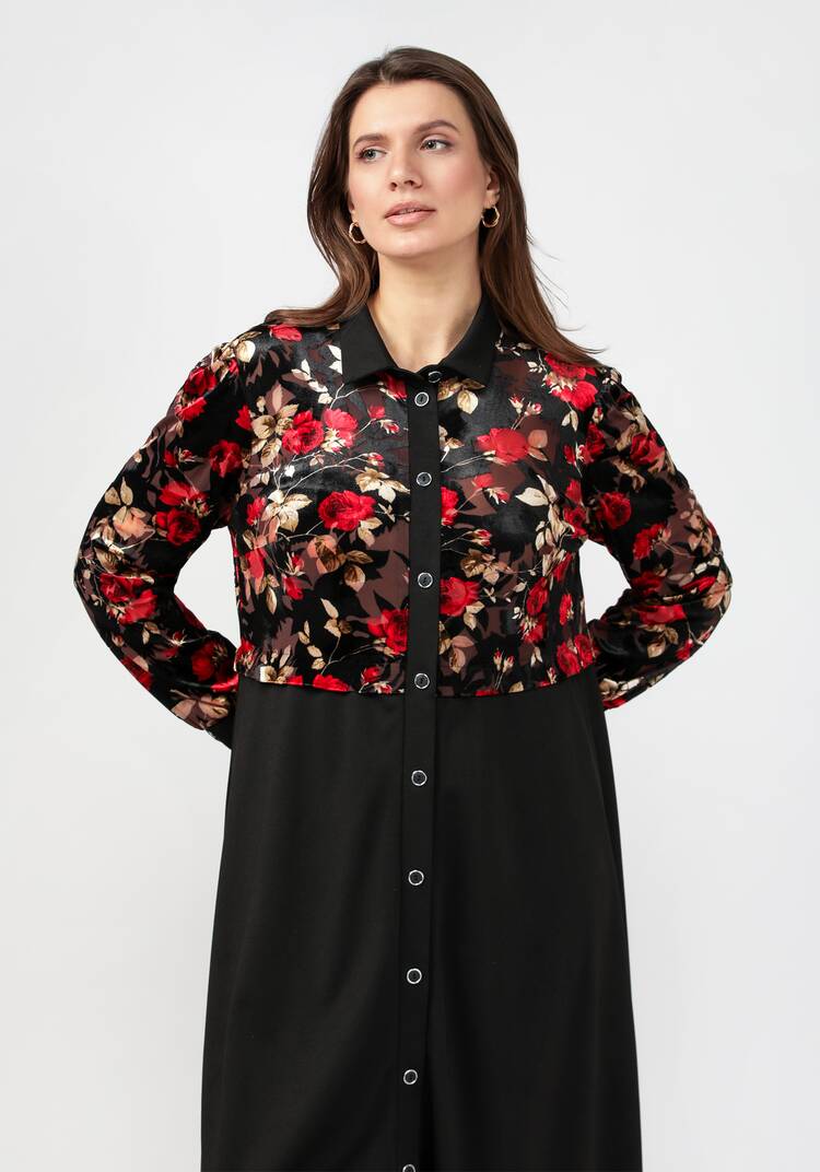 Платье из комбинированной ткани Джесс шир.  750, рис. 8