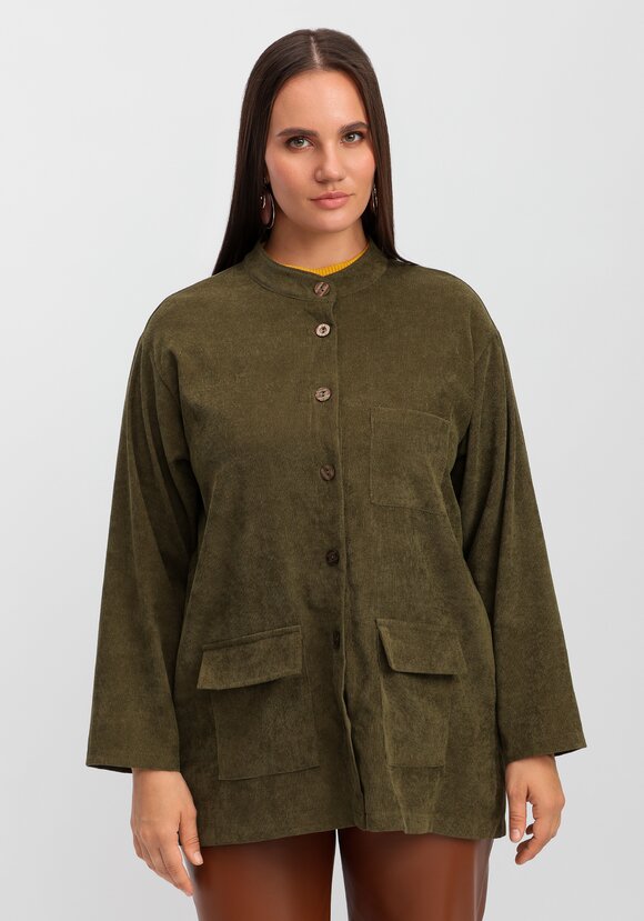 Рубашка оверсайз с воротником-стойкой шир.  580, рис. 12