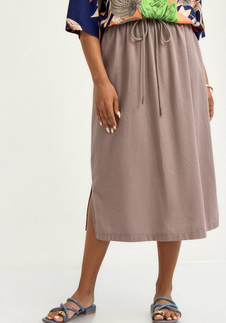 Юбка изо льна свободного кроя шир.  750, рис. 12