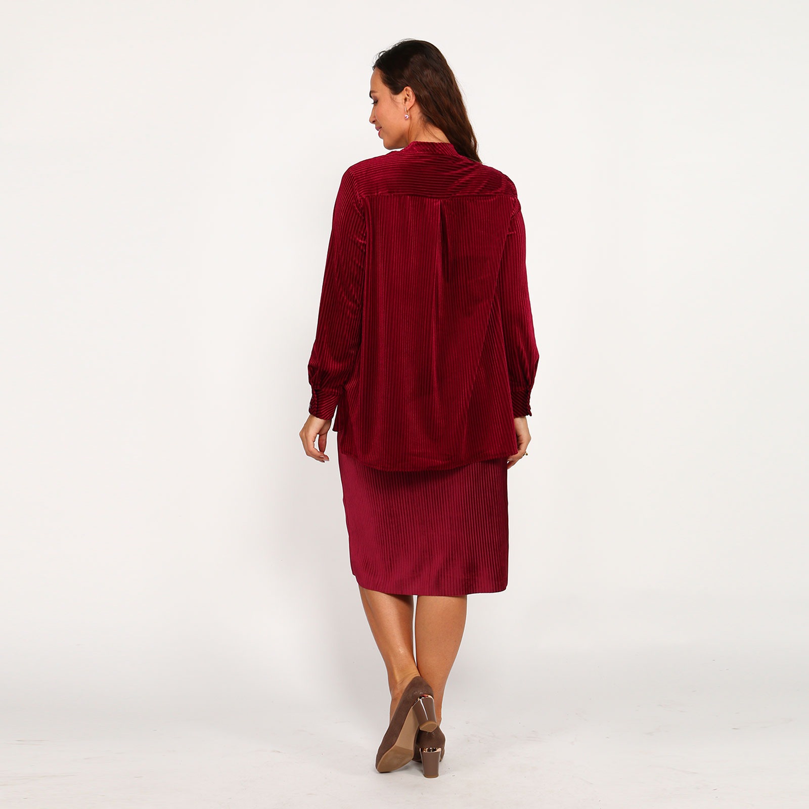 Юбка-миди из бархатной ткани Lina, размер 58, цвет красный - фото 5