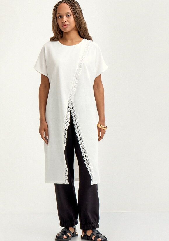 Туника изо льна с кружевом шир.  580, рис. 4