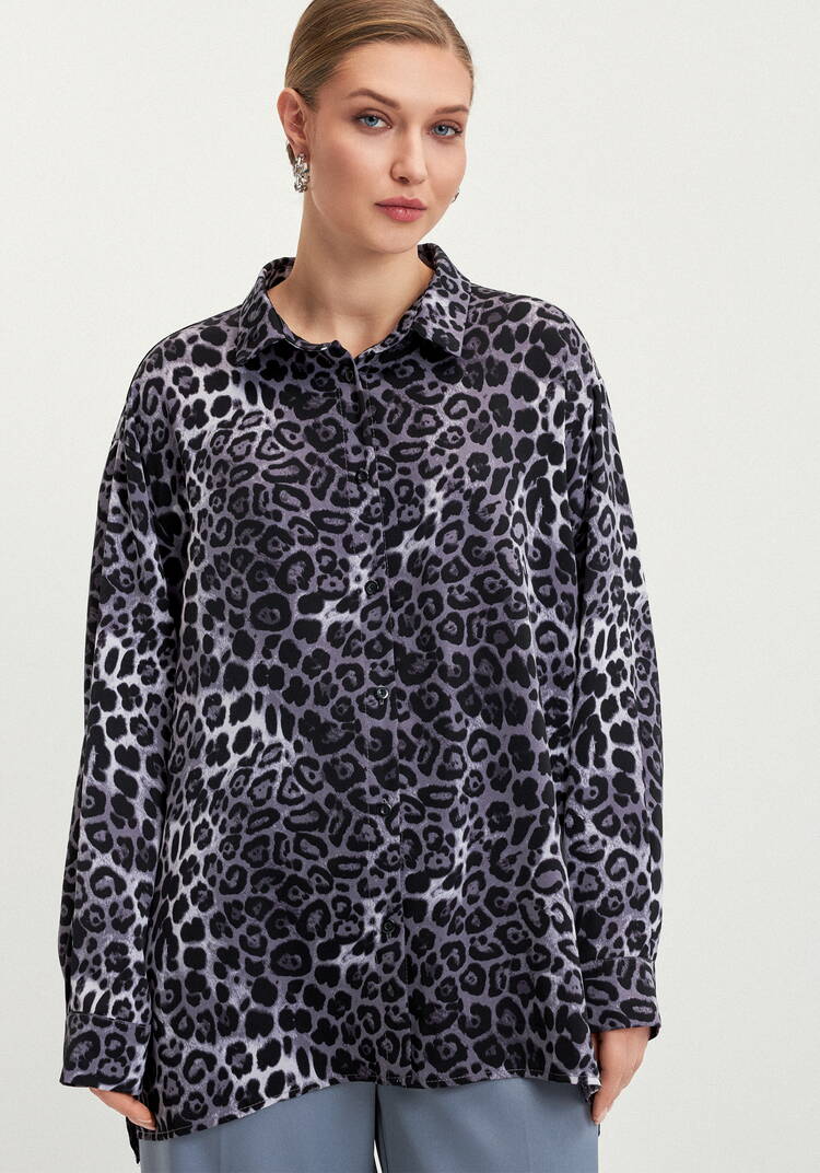 Блуза с леопардовым принтом Виталина шир.  750, рис. 12