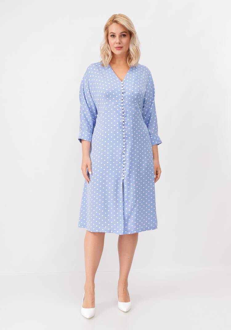 Платье в горох с V образным воротом шир.  750, рис. 4