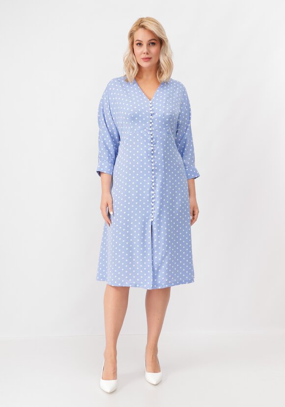 Платье в горох с V образным воротом шир.  580, рис. 4