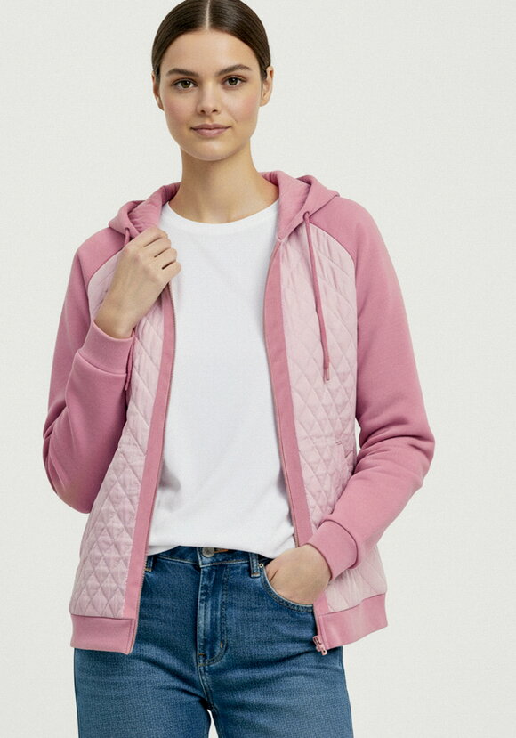 Бомбер с капюшоном из комбинированной ткани шир.  580, рис. 1