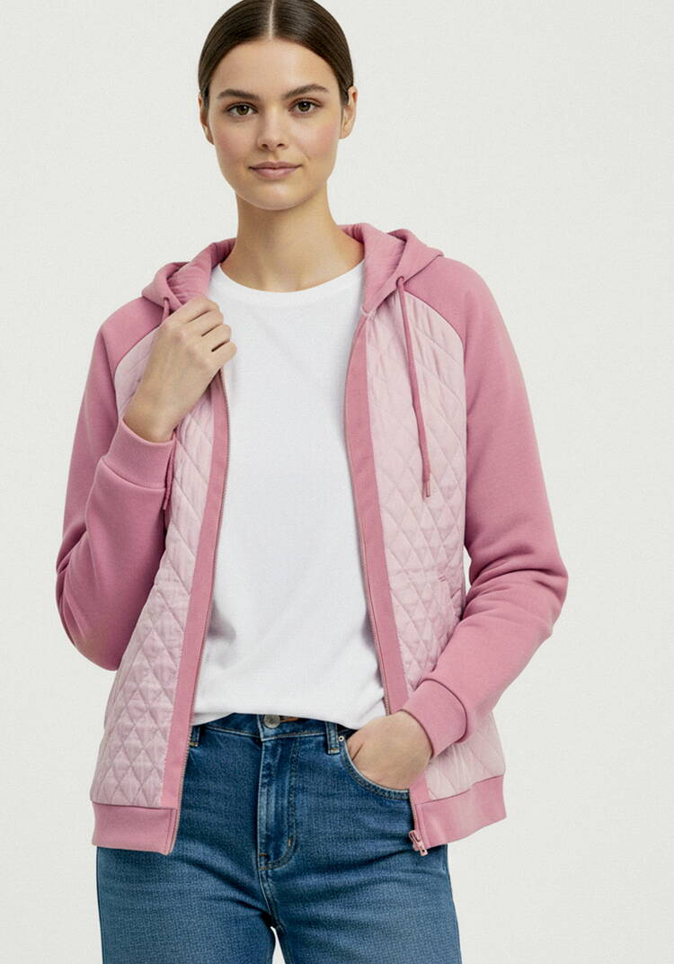 Бомбер с капюшоном из комбинированной ткани шир.  750, рис. 1