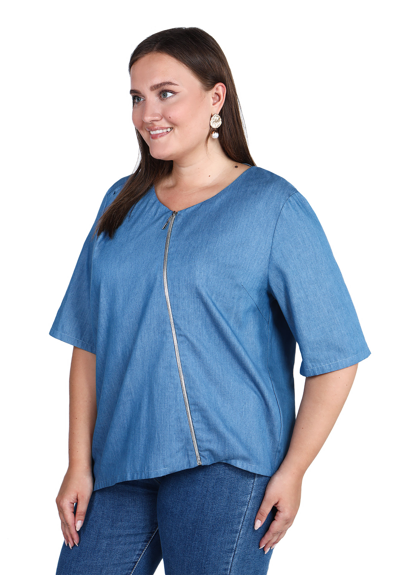 Блуза "Стильная штучка" Julia Weber, размер 48, цвет голубой - фото 3