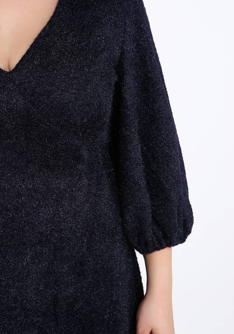 Платье с V-вырезом из ткани с блеском шир.  750, рис. 8