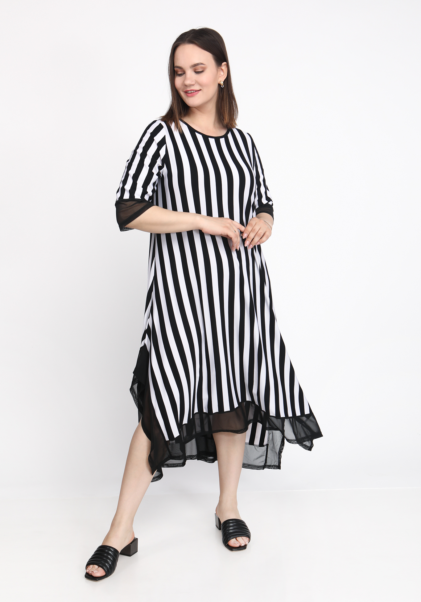 Платье "Чарующий силуэт" ZORY, размер 54, цвет черно-белый - фото 1