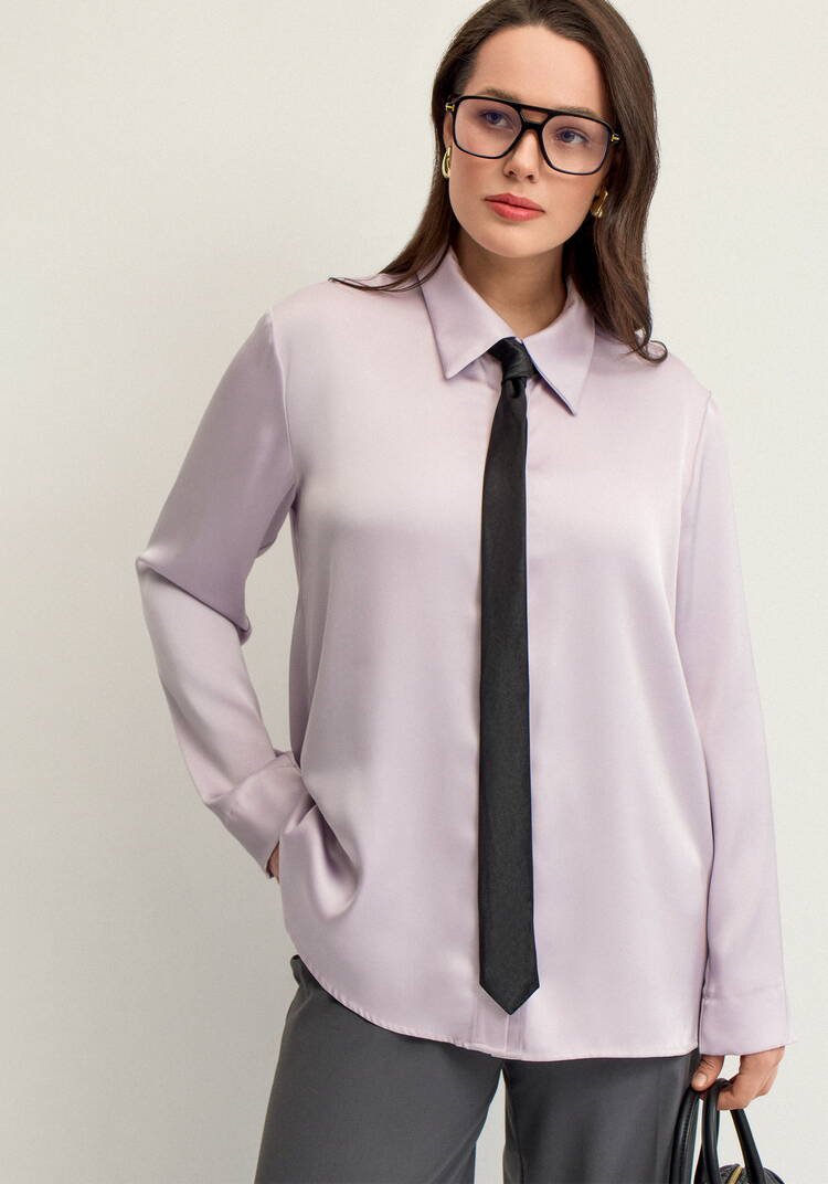 Блуза из шелка с супатной застежкой шир.  750, рис. 21