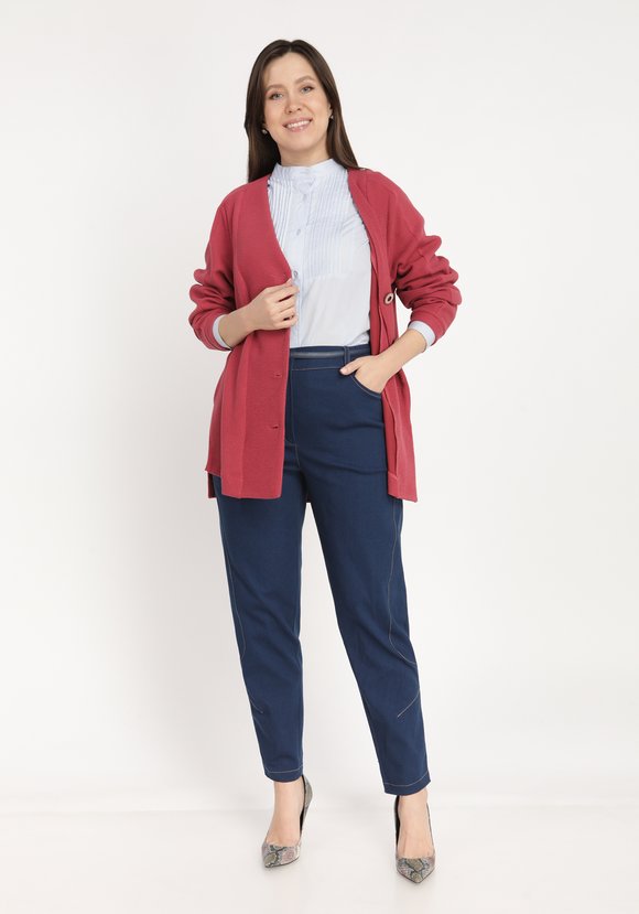 Кардиган на пуговицах с боковыми разрезами шир.  580, рис. 1