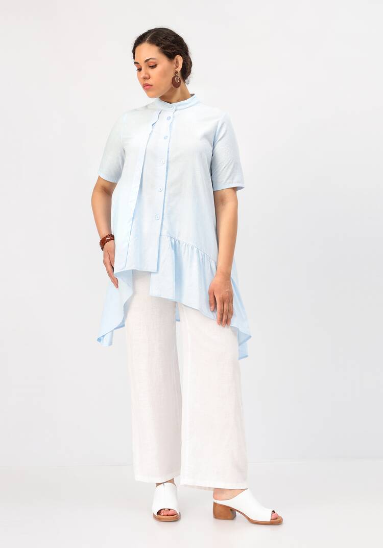 Блуза оригинального кроя с воланом шир.  750, рис. 19