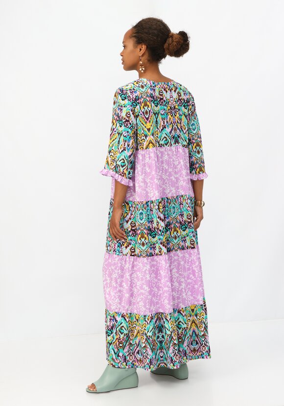 Платье с ярусами и комбинированным принтом шир.  580, рис. 27