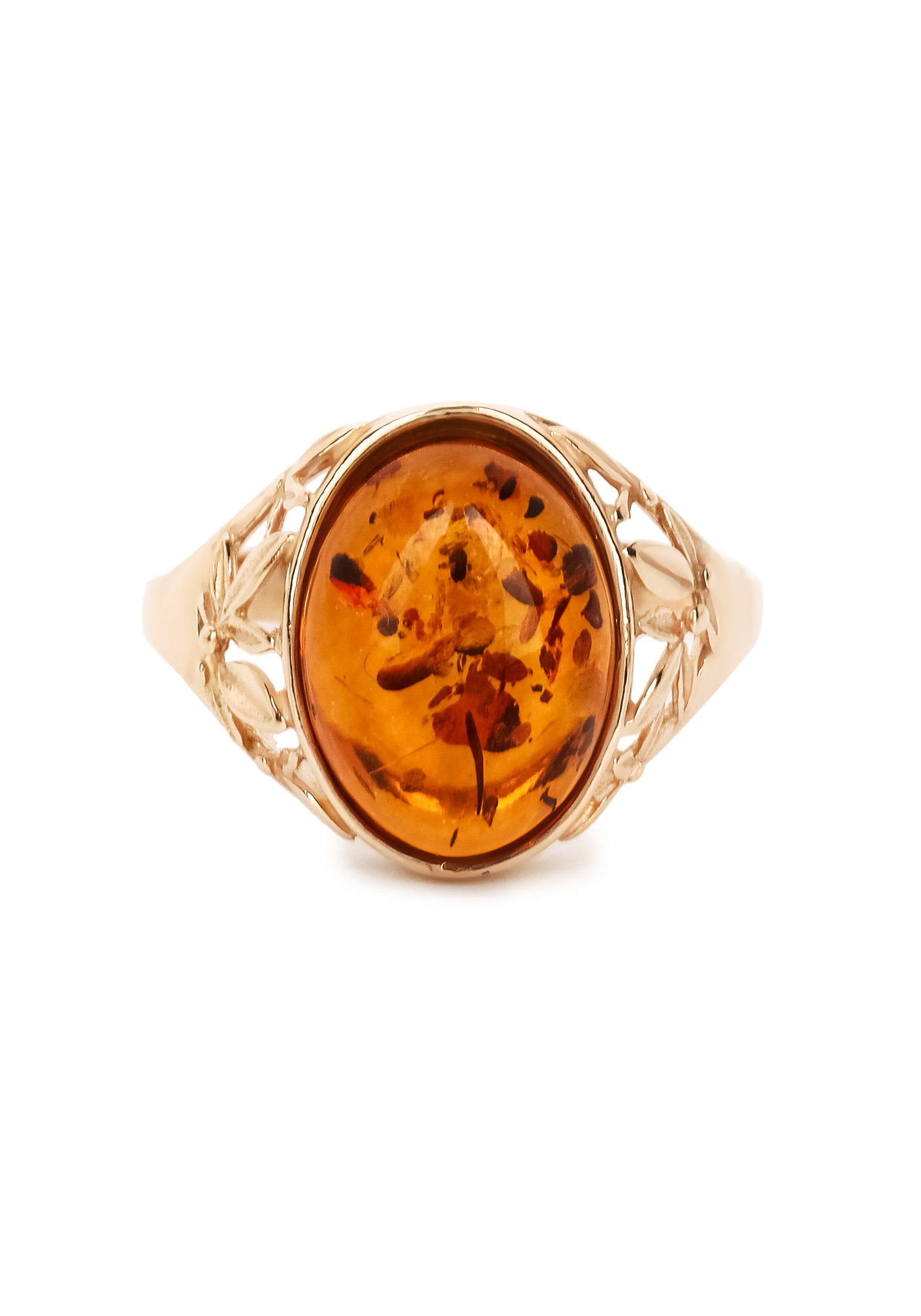Кольцо  серебряное "Фантазия" Бриллианит Натюр, размер 17, цвет медовый перстень - фото 6