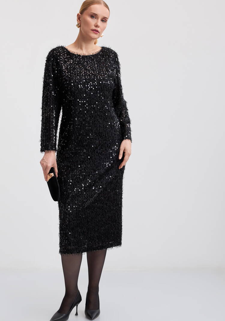 Платье футляр с паетками шир.  750, рис. 1