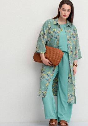 Брюки палаццо на резинке с карманами