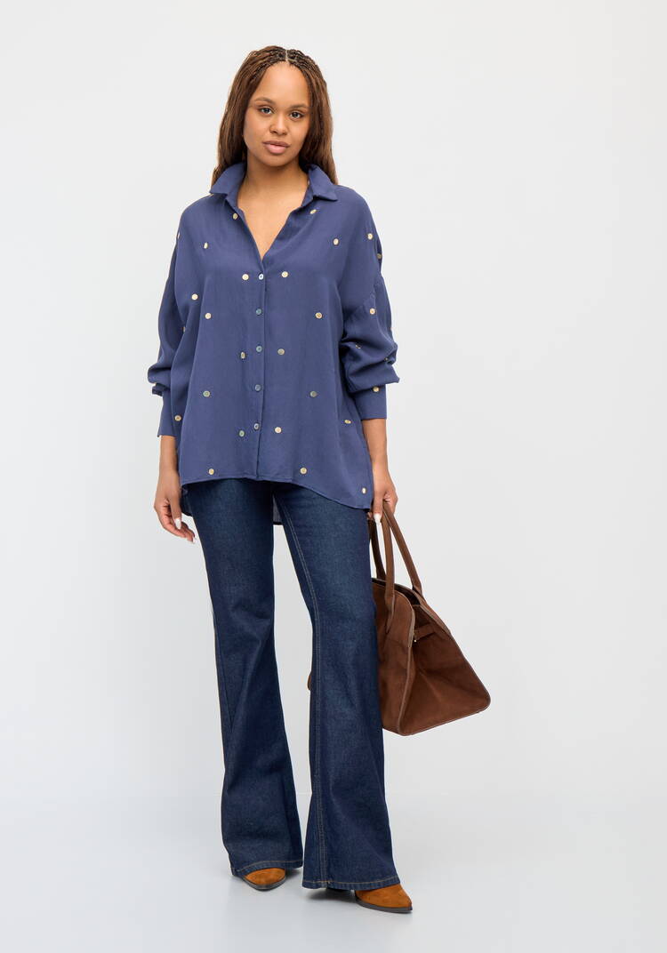 Рубашка с вышивкой Горошек шир.  750, рис. 6