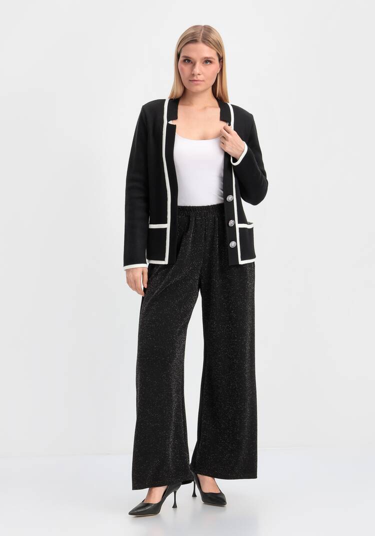 Брюки прямые с люрексом шир.  750, рис. 6