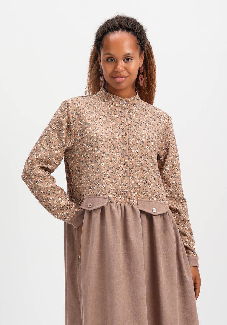 Платье комбинированное с воротником-стойкой шир.  750, рис. 18