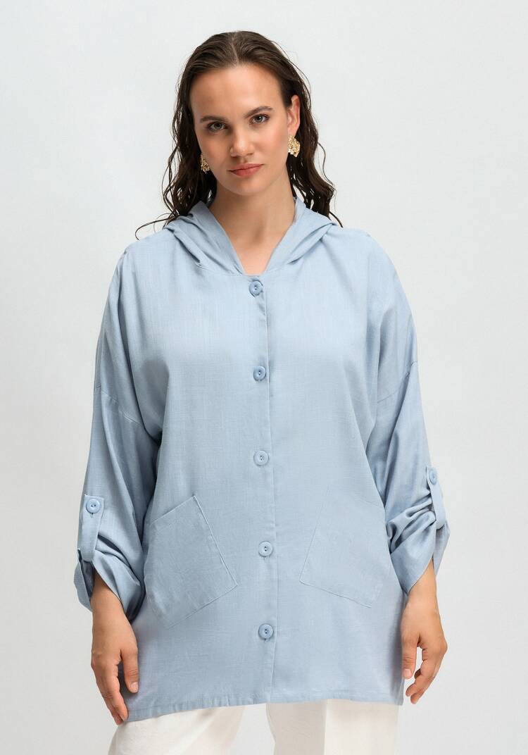 Рубашка с капюшоном и асимметричным низом шир.  750, рис. 20