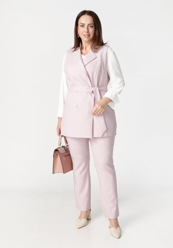 Жилет двубортный однотонный шир.  580, рис. 3