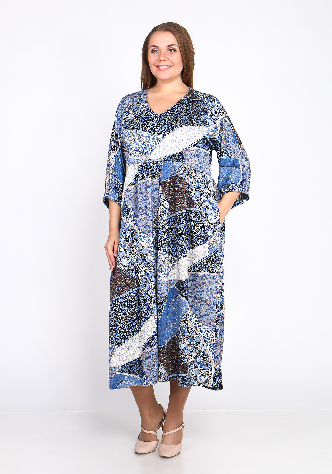 Платье "Мягкий рассвет" Синель, размер 50, цвет голубой - фото 6