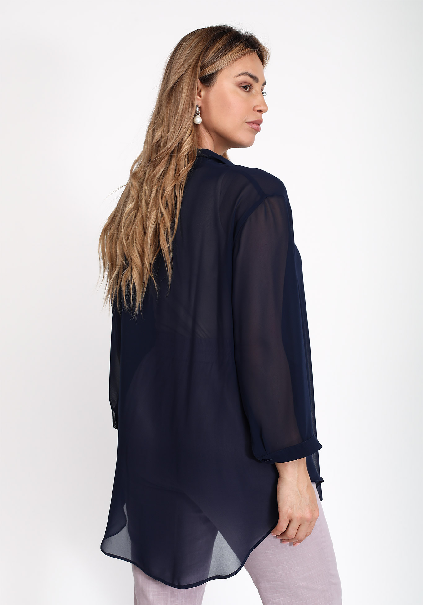 Блуза шифоновая с длинными рукавами Victoria, размер 48, цвет терракотовый - фото 7