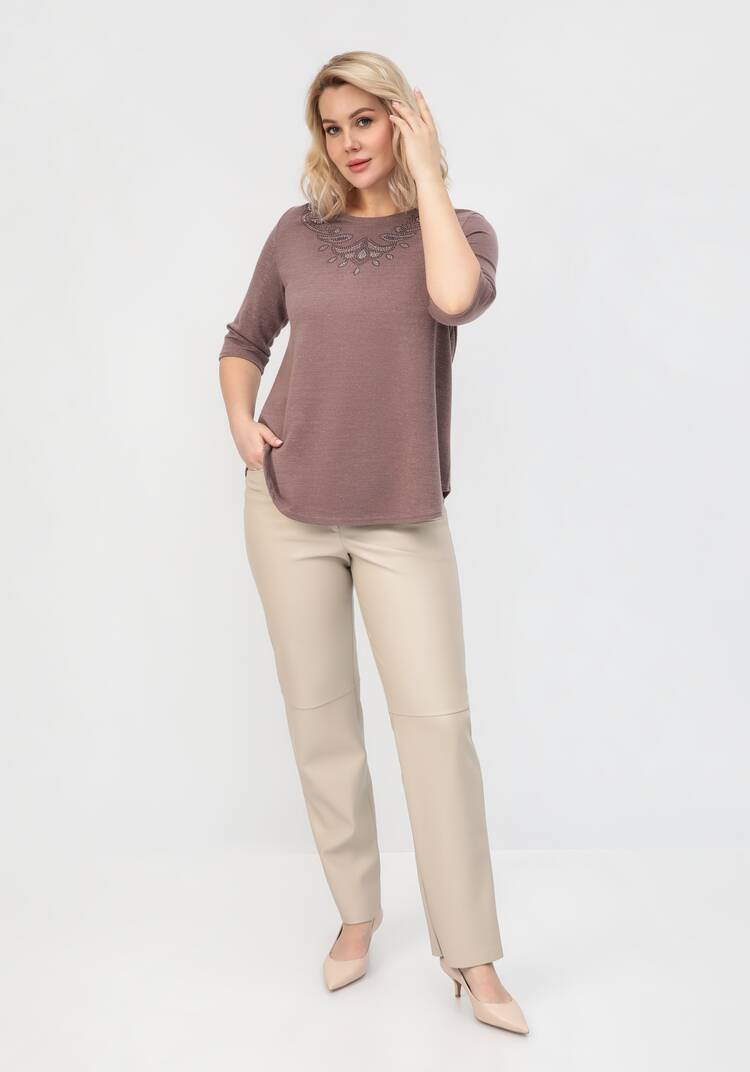 Блуза с декором из страз по горловине шир.  750, рис. 24