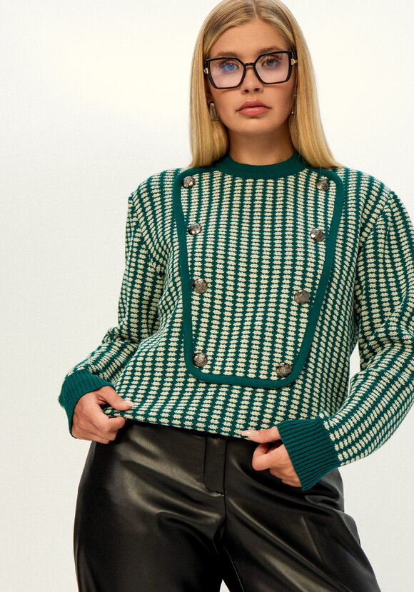 Джемпер с пуговицами декоративными шир.  580, рис. 9