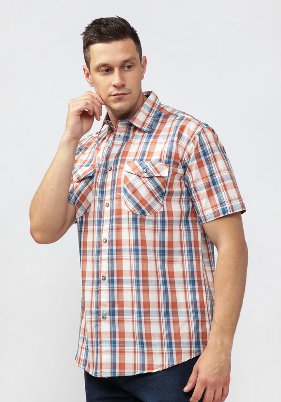 Рубашка из поплина в клетку Базиль шир.  580, рис. 4