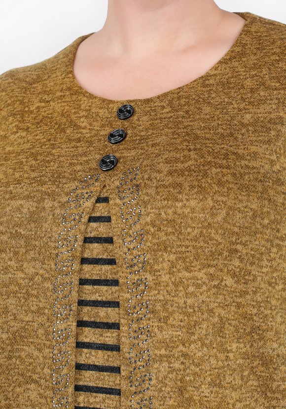 Блуза с пуговицами и узором из страз шир.  580, рис. 3