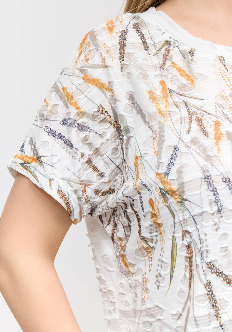 Блуза с принтом и завязками свободного кроя шир.  750, рис. 11