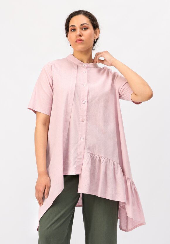 Блуза оригинального кроя с воланом шир.  580, рис. 24