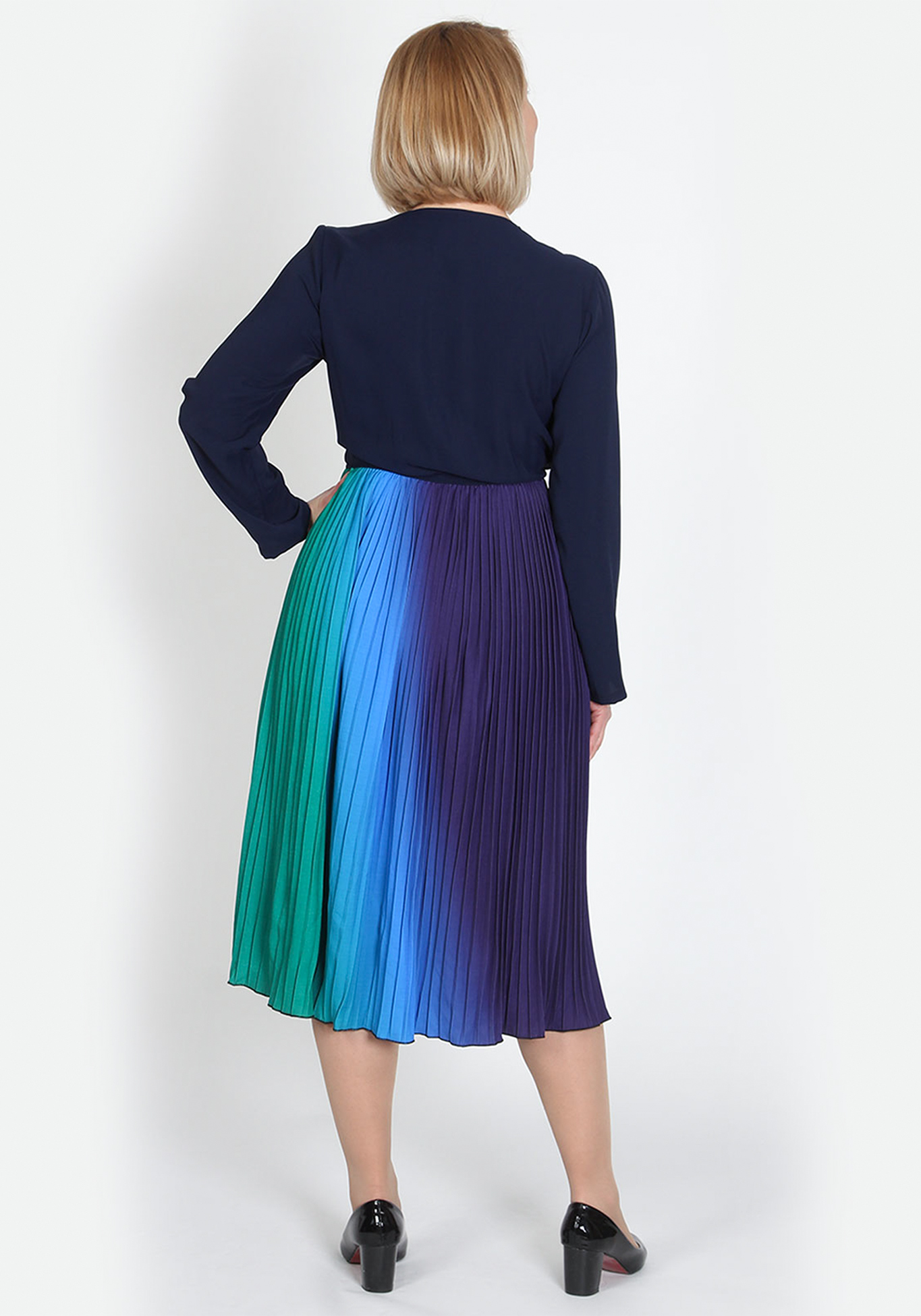 Платье плиссированное «Зафира», размер 48, цвет сине-фиолетовый - фото 8