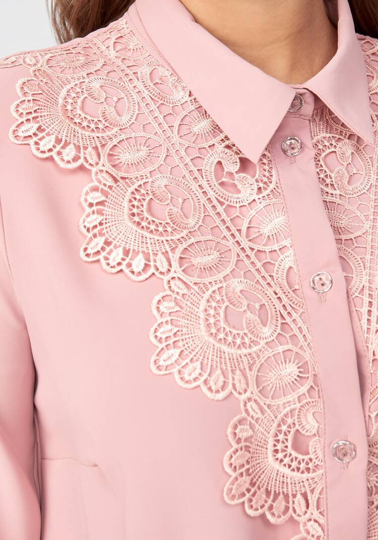 Блуза прямого кроя с ажурным кружевом шир.  750, рис. 13
