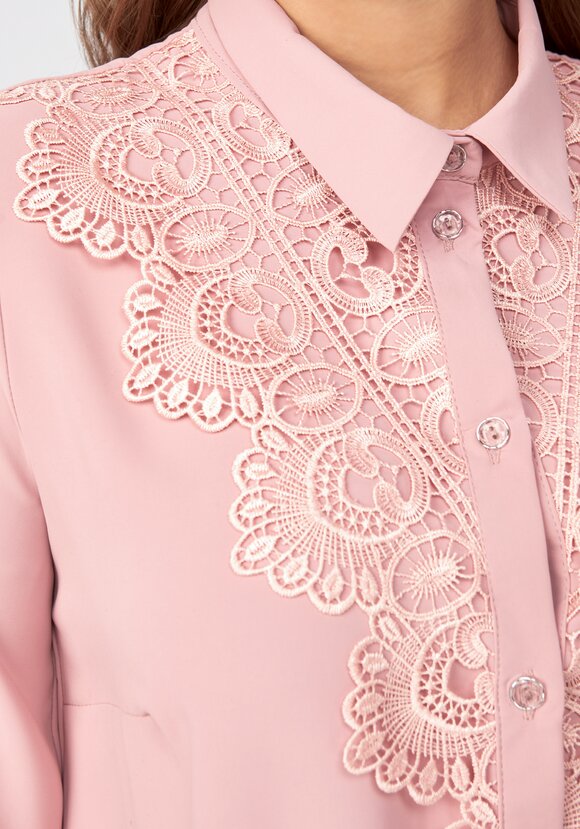 Блуза прямого кроя с ажурным кружевом шир.  580, рис. 13