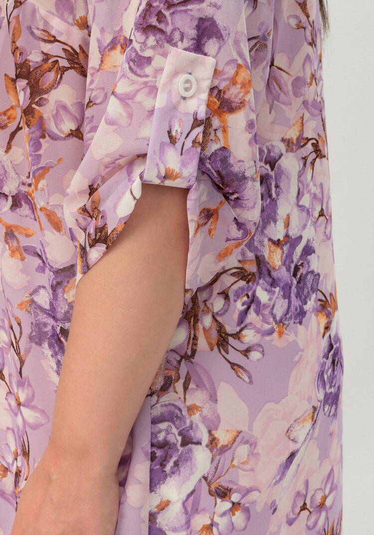 Рубашка удлинённая с цветочным принтом шир.  750, рис. 31