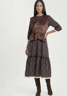 Платье ярусное с льняным кружевом