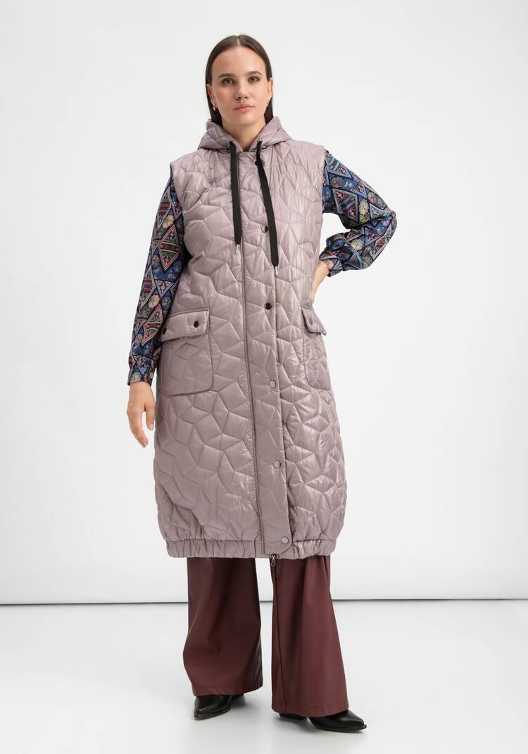 Жилет оверсайз удлинённый с капюшоном шир.  750, рис. 30