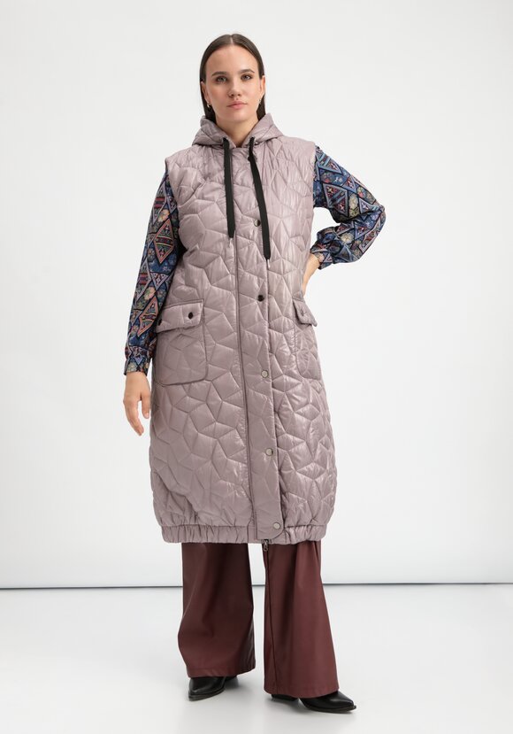 Жилет оверсайз удлинённый с капюшоном шир.  580, рис. 30